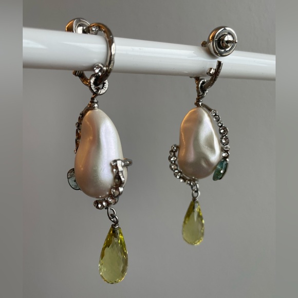 Givenchy Jewelry - Givenchy Pearl and Jewel Drop Earrings